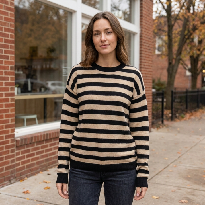 Ashley | Striped Crewneck Sweater