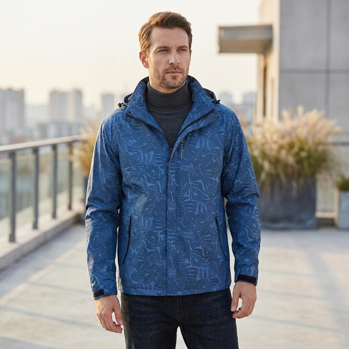 Tyler | Leaf Print Hooded Jacket