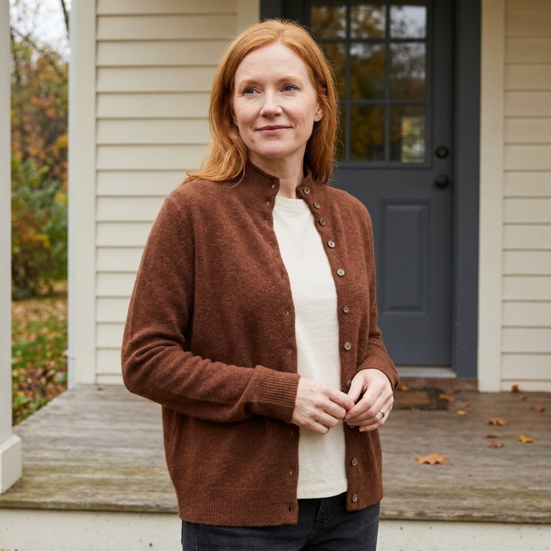 Natalie | High-Neck Button-Up Cardigan