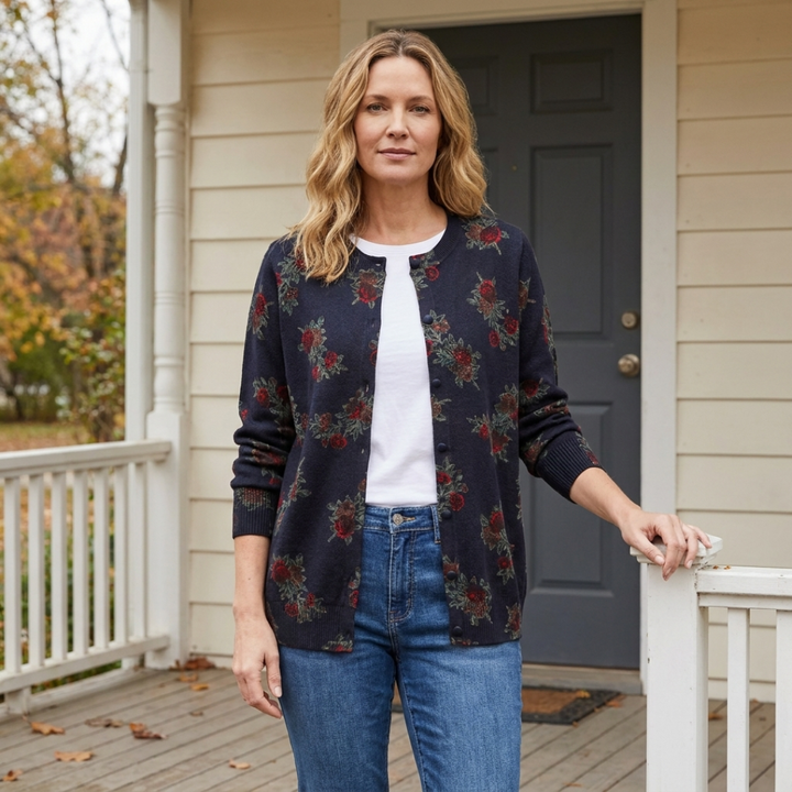 Julia | Floral Button-Up Cardigan