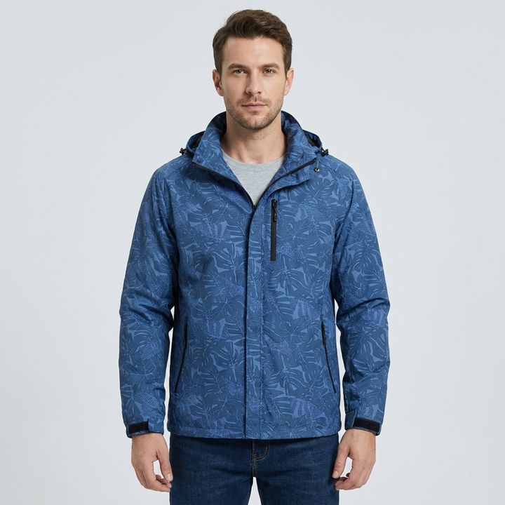 Tyler | Leaf Print Hooded Jacket