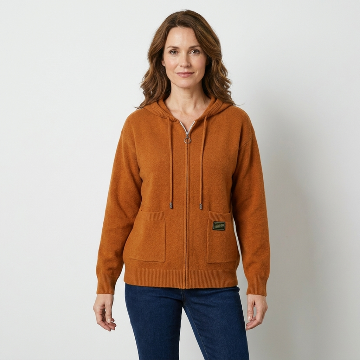 Jessica | Hooded Pocket Zip-Up Cardigan