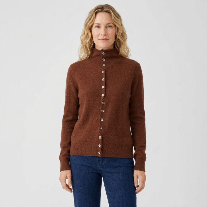 Natalie | High-Neck Button-Up Cardigan