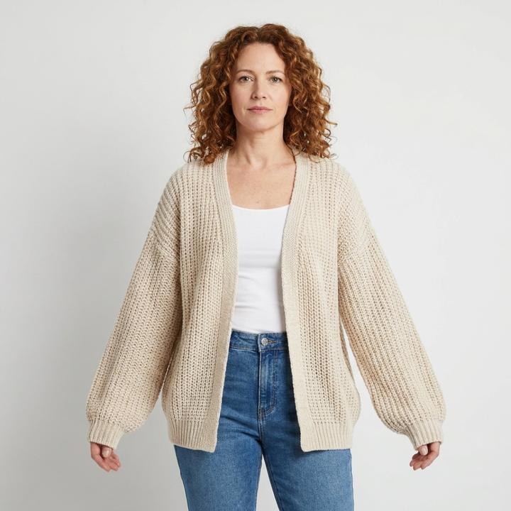 Allison | Balloon Sleeve Open-Front Cardigan