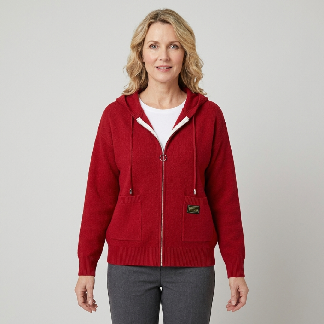 Jessica | Hooded Pocket Zip-Up Cardigan