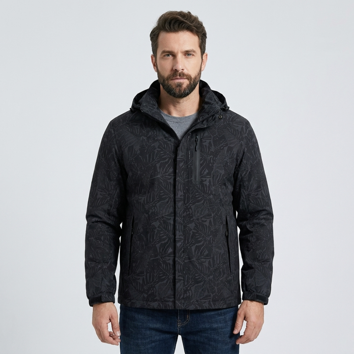 Tyler | Leaf Print Hooded Jacket