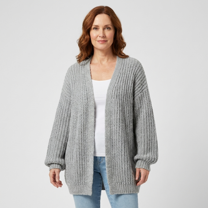 Allison | Balloon Sleeve Open-Front Cardigan
