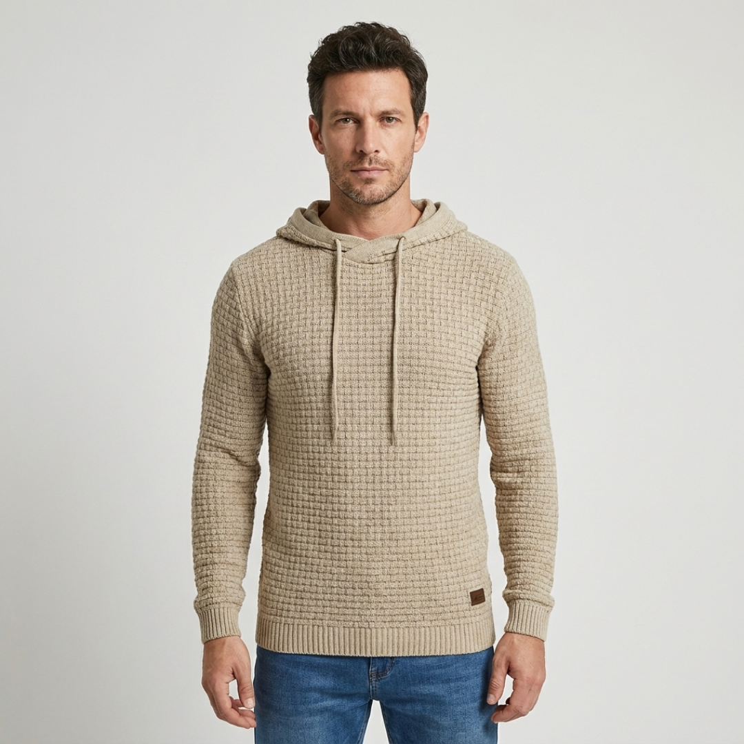 Austin | Grid Detail Pullover Hoodie