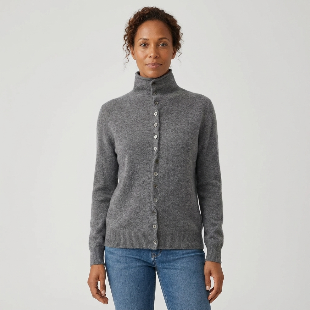 Natalie | High-Neck Button-Up Cardigan