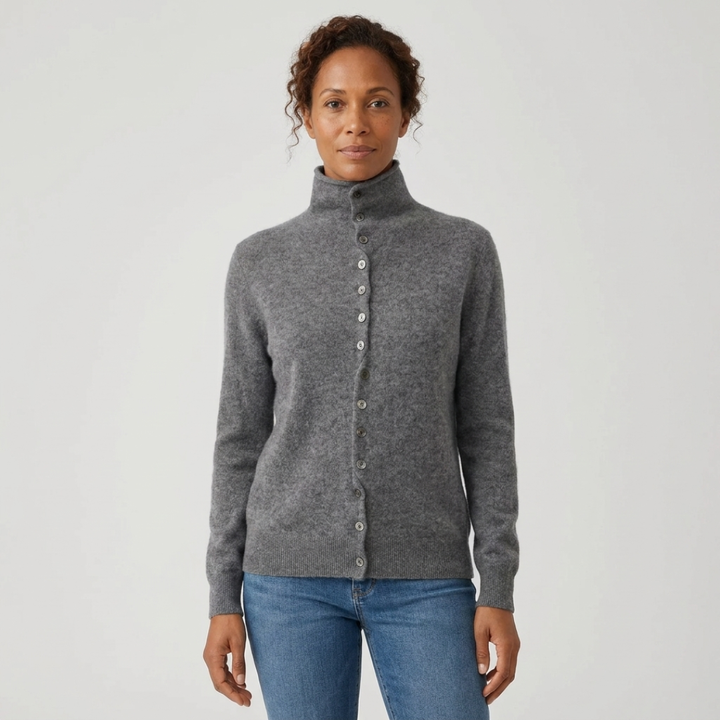 Natalie | High-Neck Button-Up Cardigan